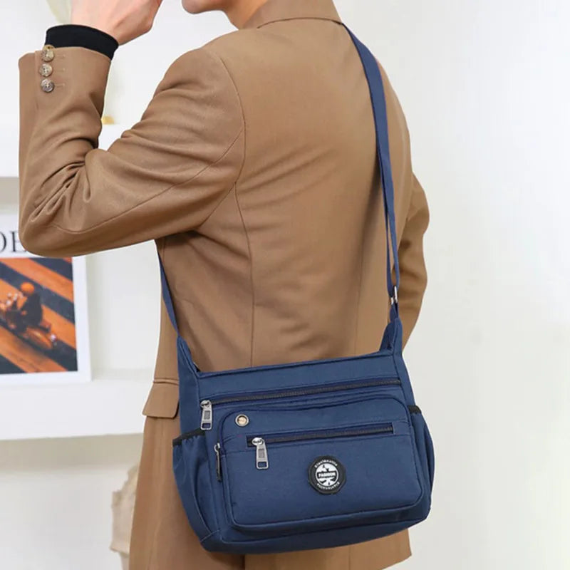 Men's Messenger Bag - Small Waterproof Oxford Crossbody Sling Pack