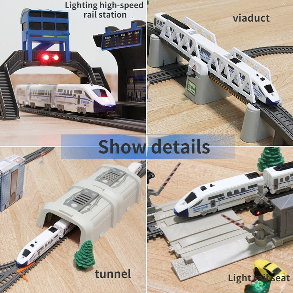 Electric High Speed Train Model Railway Track Harmony Rail Toy DIY Set