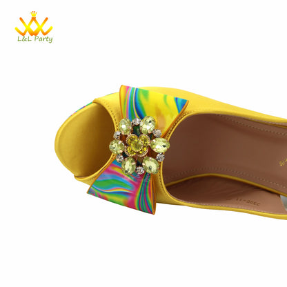 Appliques Specials Italian Design Nigerian Women Shoes Matching Bag Set in Red Color INS Hot Sale Sandals - Hiccupzz