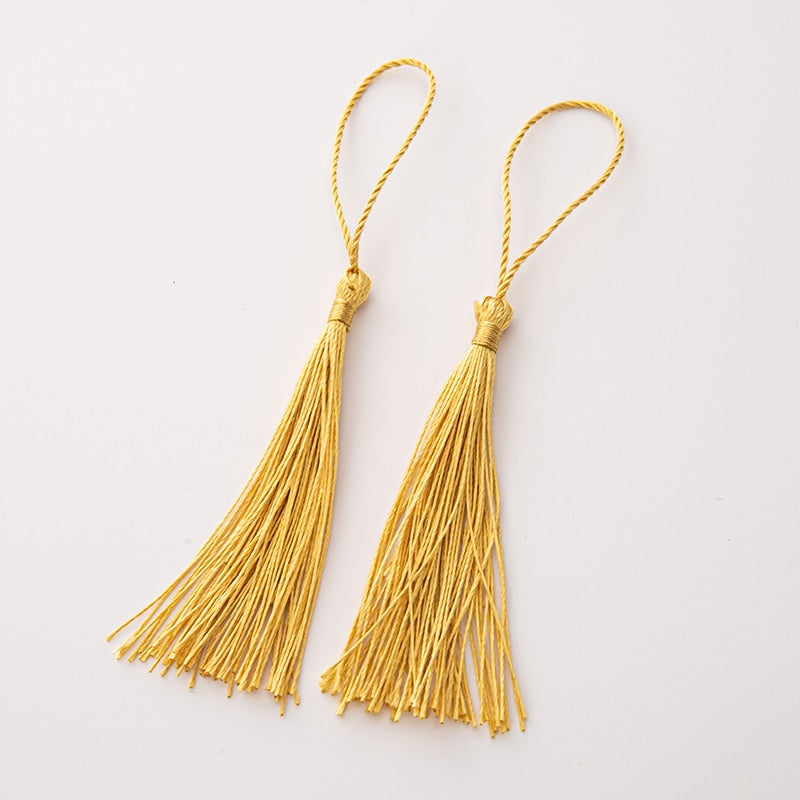 20pcs 80mm Bookmarks Hanging Rope Silk Tassel For Craft DIY Key Chain, Earring Hooks, Pendant, Jewelry Making