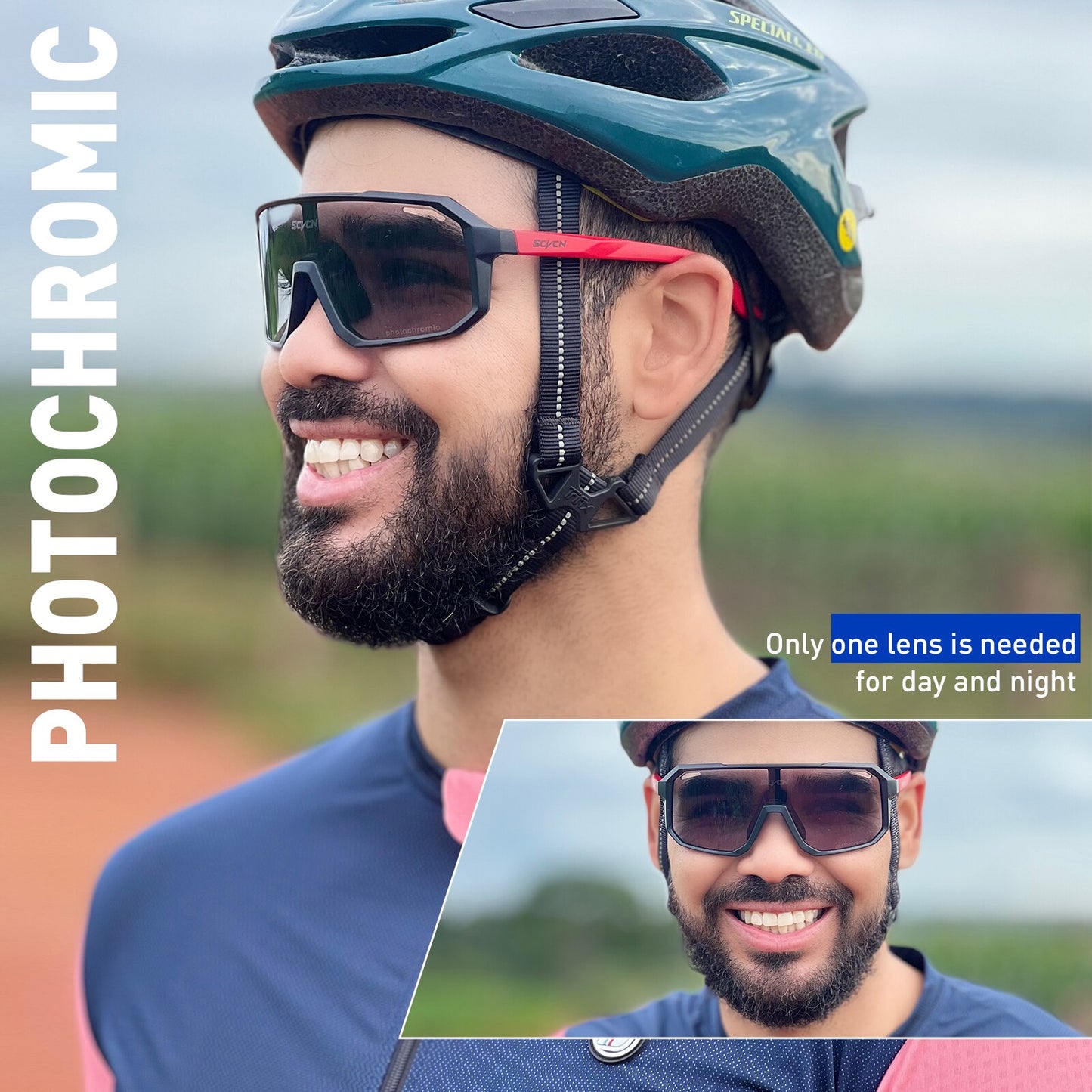 Cycling Glasses Photochromic Sunglasses for Men and Women