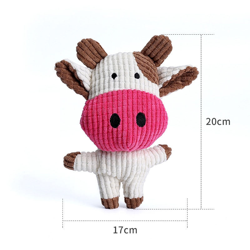 Fun Pet Toy Donkey Shape Corduroy Chew Toy For Dogs Puppy Squeaker Squeaky Plush Bone Molar