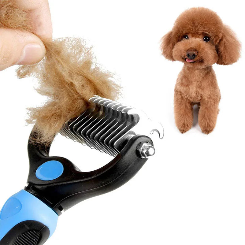 Professional Pet Deshedding Brush - Dog Hair Remover & Knot Cutter for Cats and Puppies | Grooming & Shedding Comb for Dogs