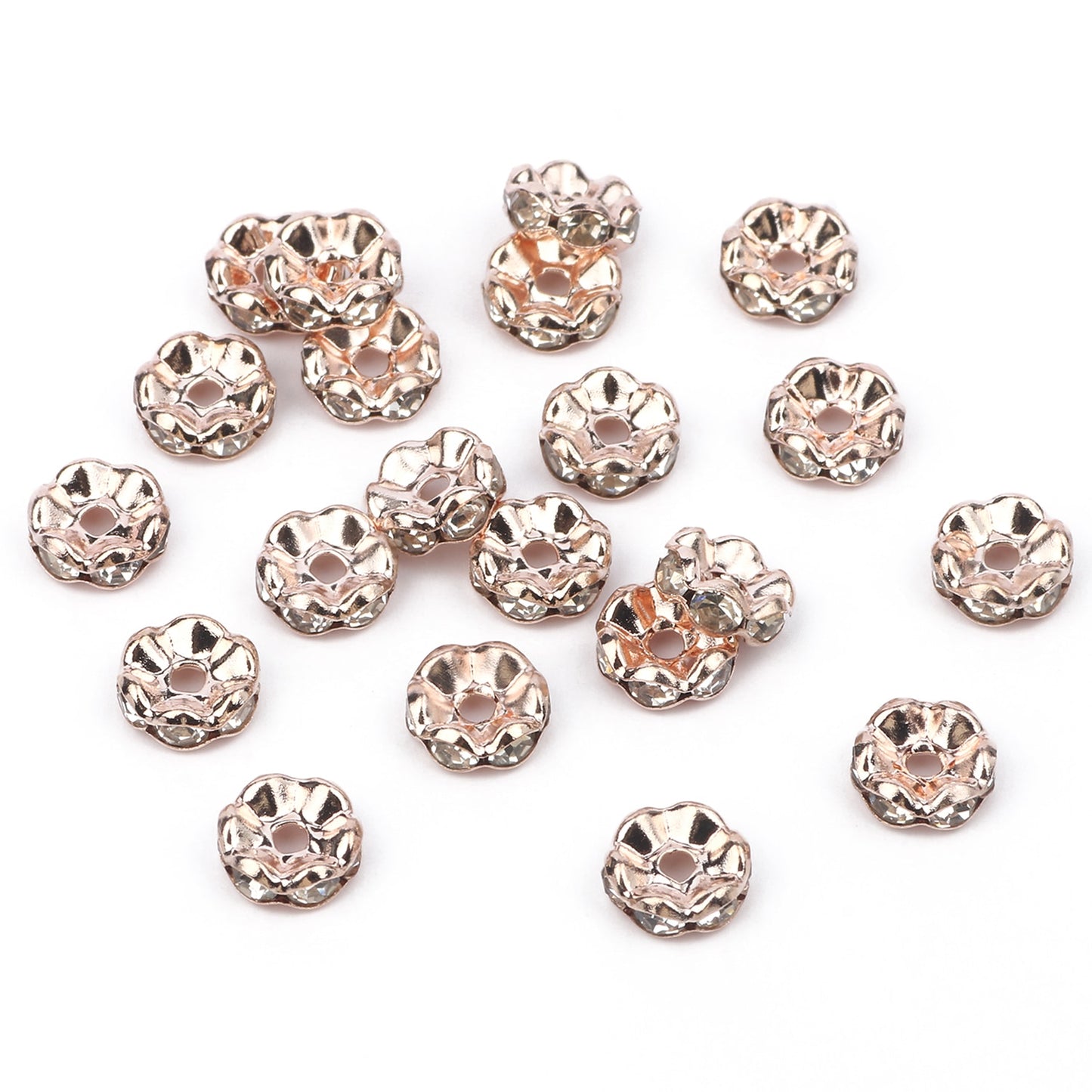 50pcs/lot  Crystal Round Loose Spacer Beads for DIY Making Bracelet Necklace Accessories