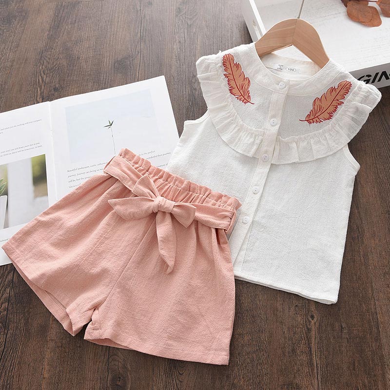 Kids Girls Clothing Sets Summer New Style Brand  Baby Girls Clothes Short Sleeve T-Shirt+Pant Dress 2Pcs Children Clothes Suits