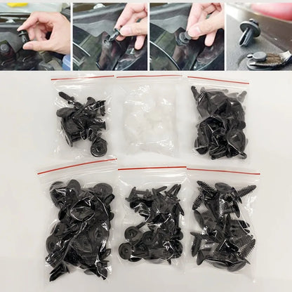 50 Pcs / 100 Pcs Universal Auto Fastener Clip Car Bumper Clips Fender Plastic Clip Car Body Bumper Rivet Replacement Push Pin - Hiccupzz