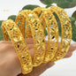 Women Charm Bracelet Bangle, 24K Gold Color Jewelry, Dubai Flower Bangle Brand, African Designer Ethiopian Hawaiian Jewelry - Hiccupzz