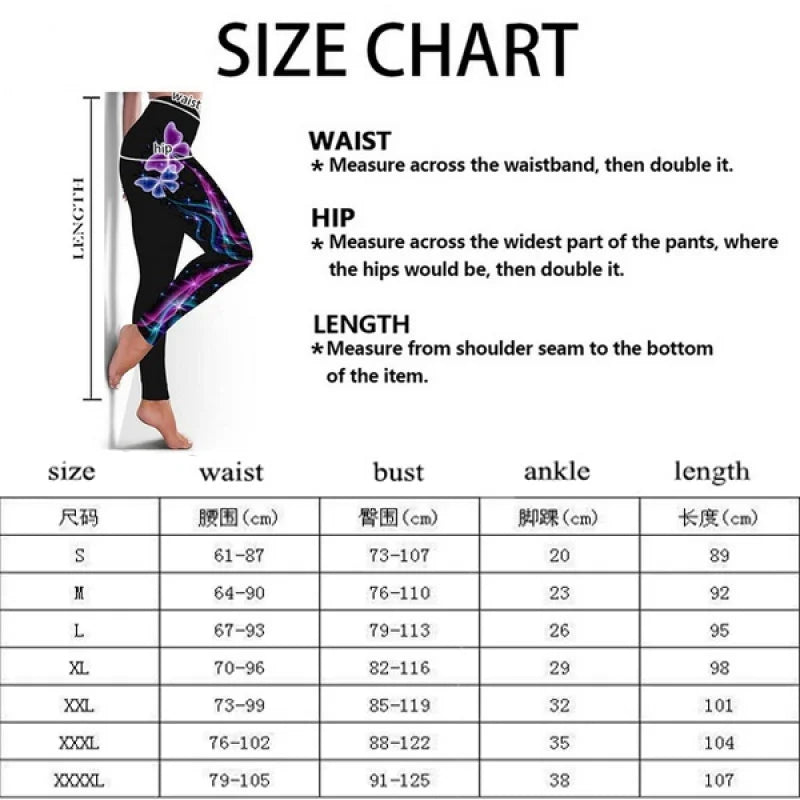 Women's High Waist 3D Cool Workout Fitness Leggings