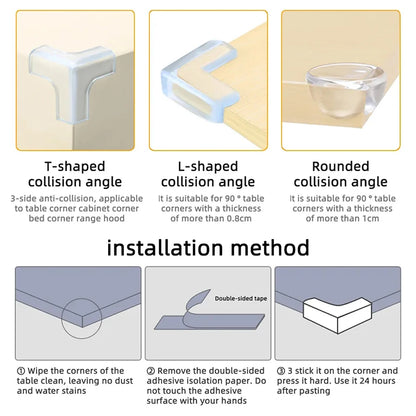 4 Pcs/8 Pcs/12 Pcs Baby Safety Silicone Table Corner Edge Protectors - Anti-Collision Guards for Children