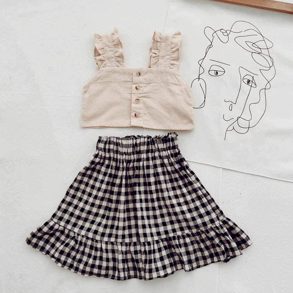 Kids Girls Clothing Sets Summer New Style Brand  Baby Girls Clothes Short Sleeve T-Shirt+Pant Dress 2Pcs Children Clothes Suits