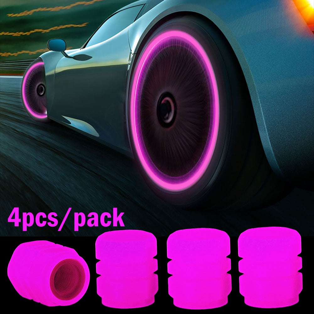 12Pcs Car Luminous Tire Valve Caps Fluorescent