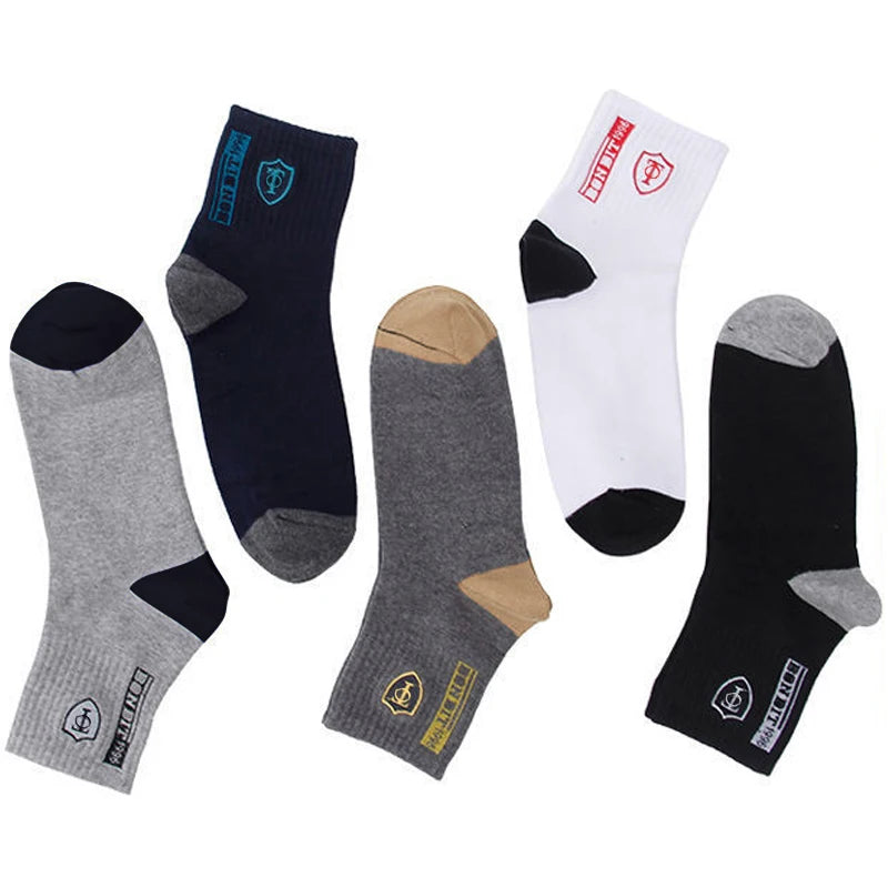 10 Pairs Breathable Cotton Sports Socks - Bamboo Fiber Sweat-Absorbing Deodorant Socks