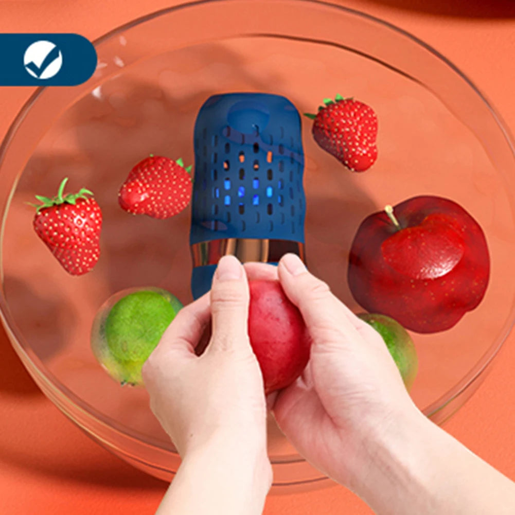 Vegetable Cleaning Machine Capsule Shape Portable Ultrasonic Wireless Fruit Food Purifier