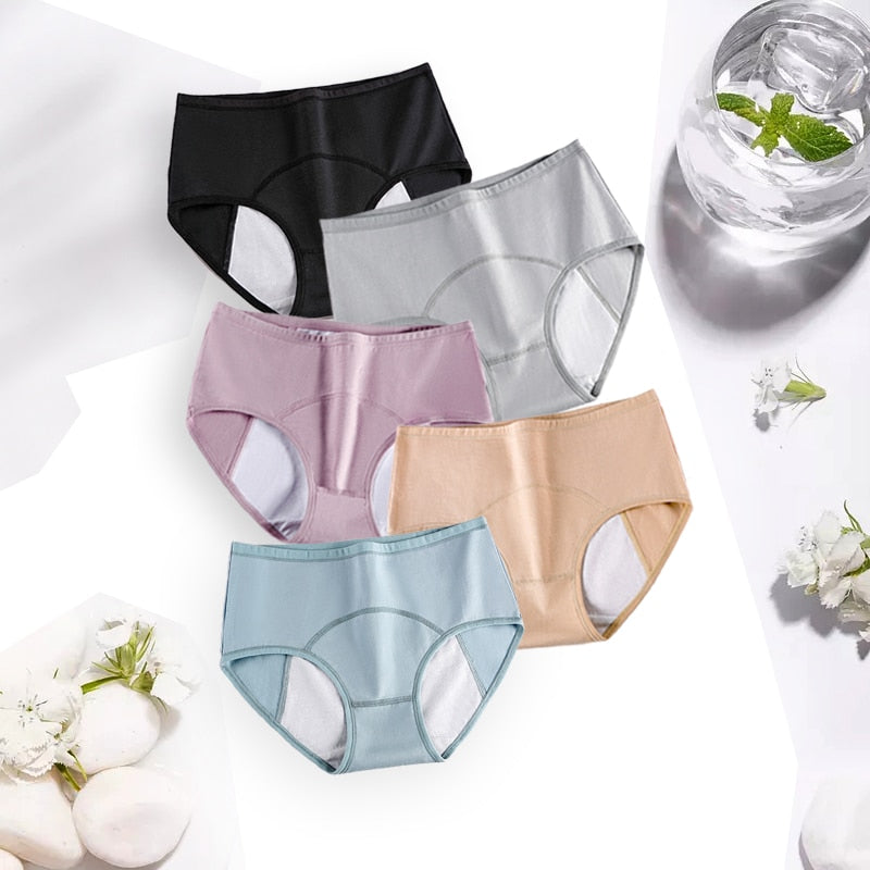 FallSweet 5 pcs / pack !Women Period Panties Sexy Leak Proof  Menstrual Briefs  Woman Underwear Cotton Plus Size Panties