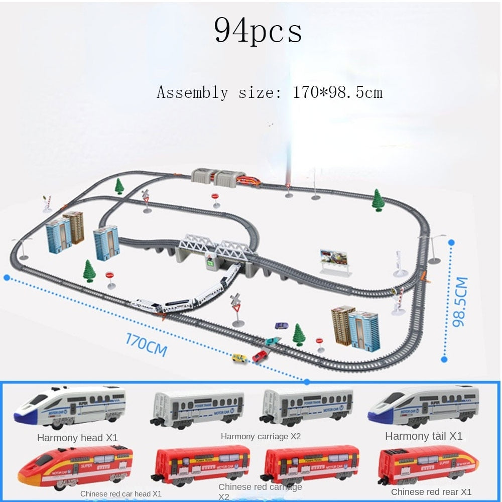 Electric High Speed Train Model Railway Track Harmony Rail Toy DIY Set