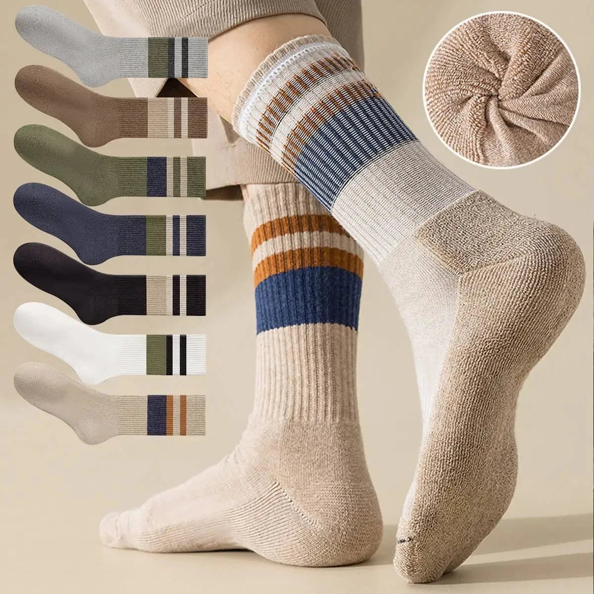 10 Pairs Breathable Cotton Sports Socks - Bamboo Fiber Sweat-Absorbing Deodorant Socks