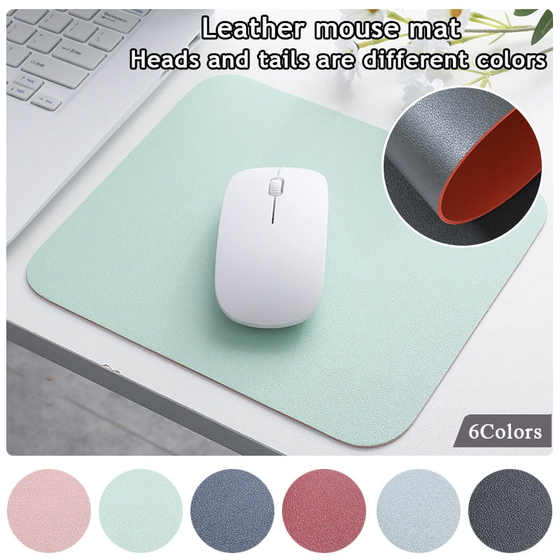 Waterproof PU Leather Mouse Pad Gaming Mouse Pad Simple Solid Color Antislip Computer Desk Accessories School Office Accessories