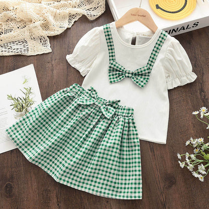 Kids Girls Clothing Sets Summer New Style Brand  Baby Girls Clothes Short Sleeve T-Shirt+Pant Dress 2Pcs Children Clothes Suits - Hiccupzz
