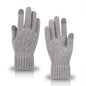 Men's Winter Touch Screen Gloves - Warm Wool Knitted Gloves with Fleece Lining for Cold Weather