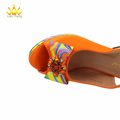 Appliques Specials Italian Design Nigerian Women Shoes Matching Bag Set in Red Color INS Hot Sale Sandals - Hiccupzz