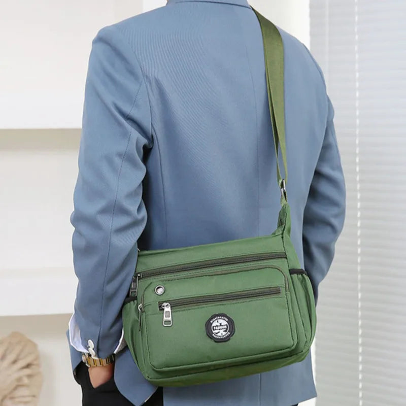 Men's Messenger Bag - Small Waterproof Oxford Crossbody Sling Pack