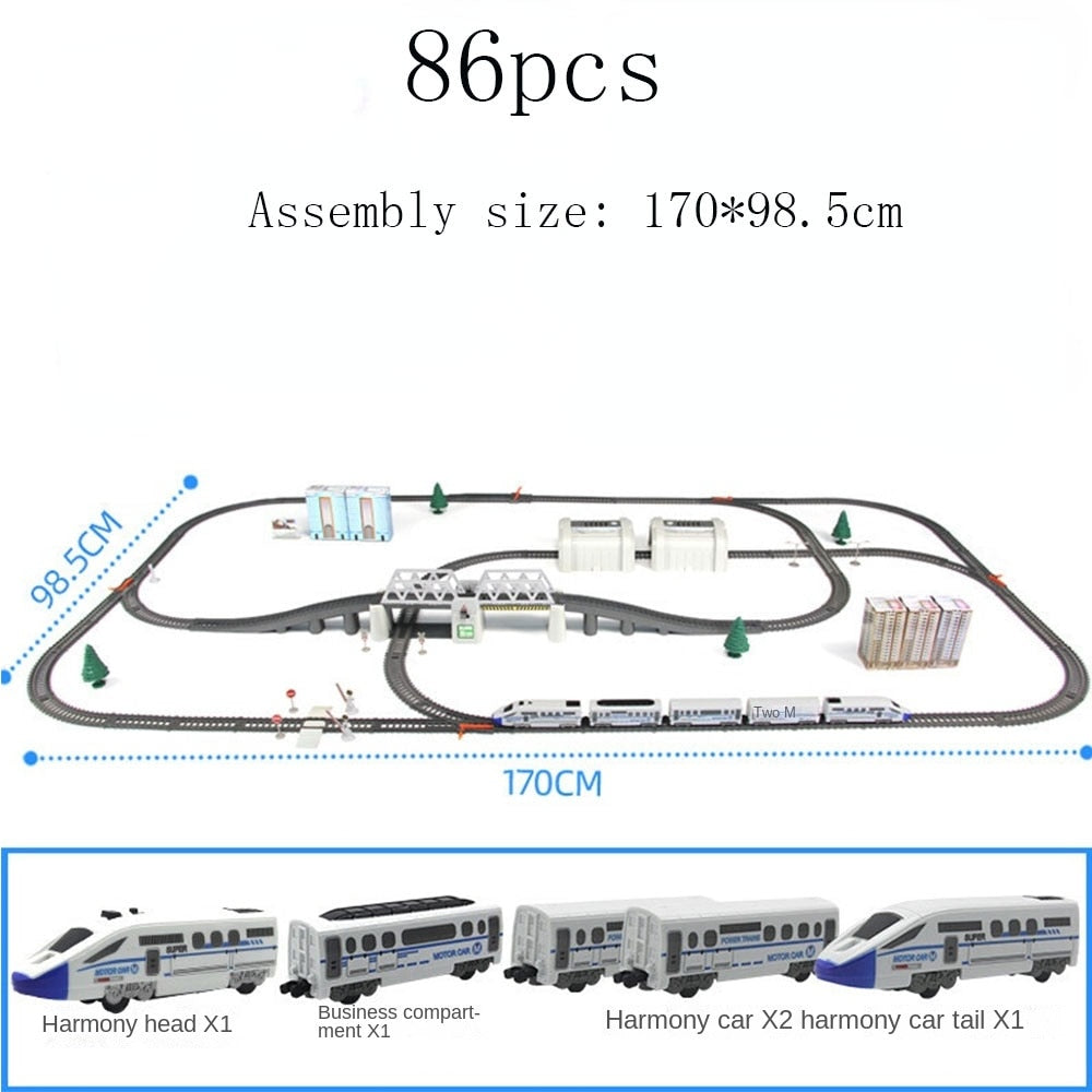 Electric High Speed Train Model Railway Track Harmony Rail Toy DIY Set