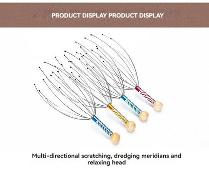 Octopus Head Massager - Stainless Steel Scalp Scratcher and Brain Massage Claw for Relaxation and Itch Relief