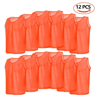 6/12 PCS Adults Children Soccer Training Vest Football Shirts Jerseys - Hiccupzz