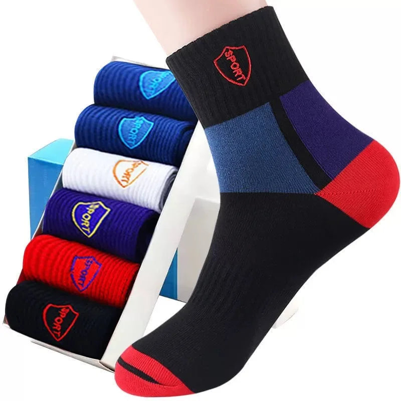 10 Pairs Breathable Cotton Sports Socks - Bamboo Fiber Sweat-Absorbing Deodorant Socks