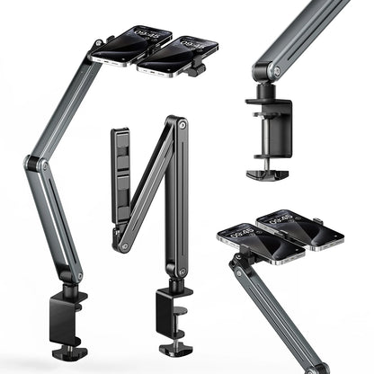 Foldable Tablet/Phone Holder – Adjustable Aluminum Alloy Stand with 360° Rotation, Bed & Desk Mount for 4–12.9 Inch Devices (iPad, iPhone, Tablets, Smartphones)