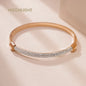 Fashion Cubic Zirconia Cuff Bangles for Women Trendy Titanium Steel Circular Classic Bracelet Female Jewelry - Hiccupzz