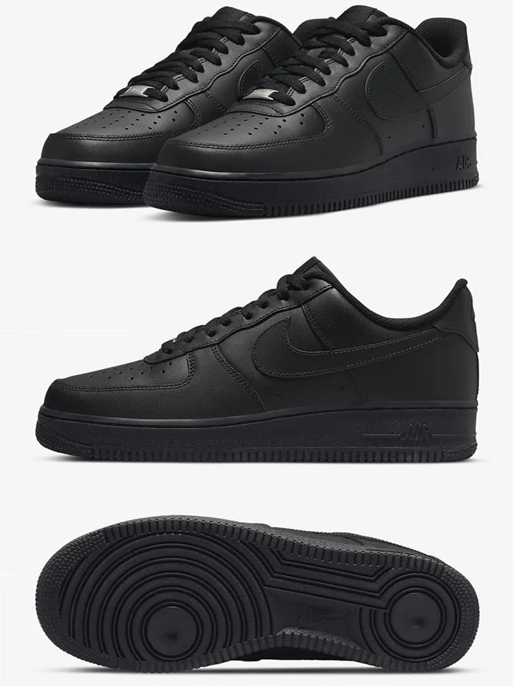 Air Force 1 Nike Men's and Women's Skateboarding Shoes Fashion Black and White Comfortable Af1 Casual Sports Shoes Board Shoes