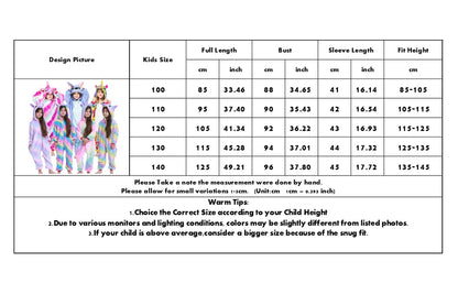 Kids Winter Stitch Flannel Pajamas - Pikachu, Unicorn Kigurumi Onesies for Boys, Girls, and Baby Blanket Sleepers