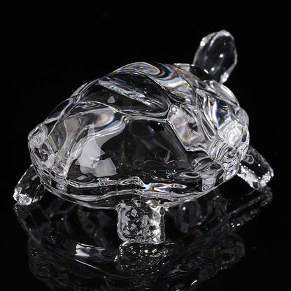 Crystal Turtle Figurine Miniature Tortoise Statue Chinese Lucky Feng Shui Ornament for Home Office Desk Decoration Accessories - Hiccupzz