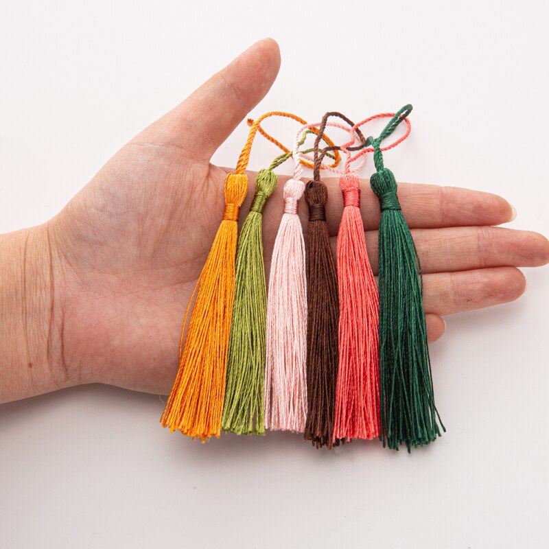 20pcs 80mm Bookmarks Hanging Rope Silk Tassel For Craft DIY Key Chain, Earring Hooks, Pendant, Jewelry Making