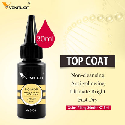 Long Wear Tempered Top Coat Reinforce Gel, Big Volume 225g/30ml Base Gel - Hiccupzz