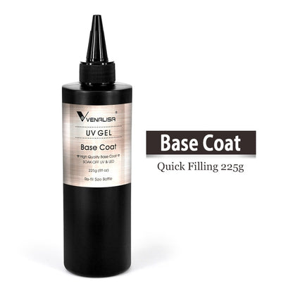 Long Wear Tempered Top Coat Reinforce Gel, Big Volume 225g/30ml Base Gel - Hiccupzz