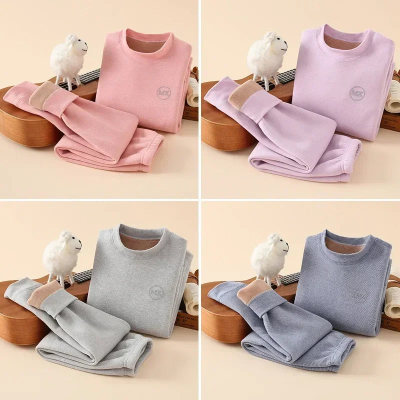 2-Piece Thermal Underwear Set for Boys - Fleece, 37°C Constant Temperature Warm, Winter Clothes for Children and Teenagers, Long Johns