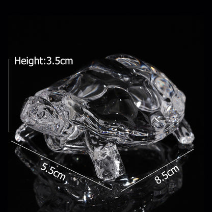 Crystal Turtle Figurine Miniature Tortoise Statue Chinese Lucky Feng Shui Ornament for Home Office Desk Decoration Accessories - Hiccupzz