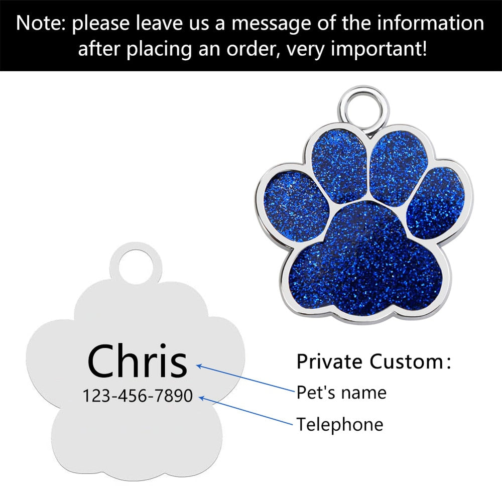 Personalized Engraving Pet Cat Name Tags Customized Dog ID Tag Collar Accessories Nameplate Anti-lost Pendant Metal Keyring - Hiccupzz