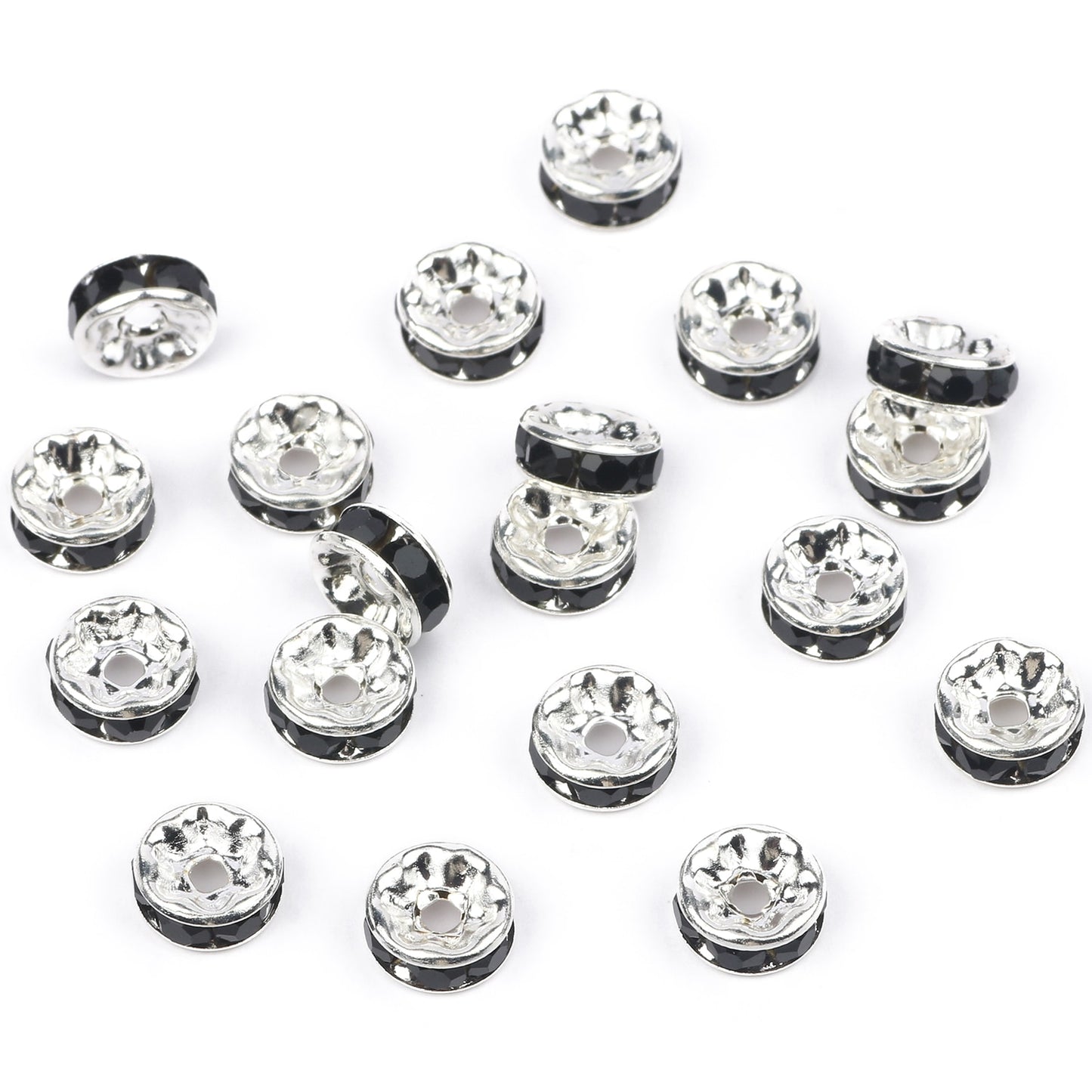 50pcs/lot  Crystal Round Loose Spacer Beads for DIY Making Bracelet Necklace Accessories