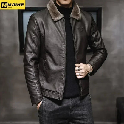 Men's Vintage Brown Leather Jacket - Hiccupzz