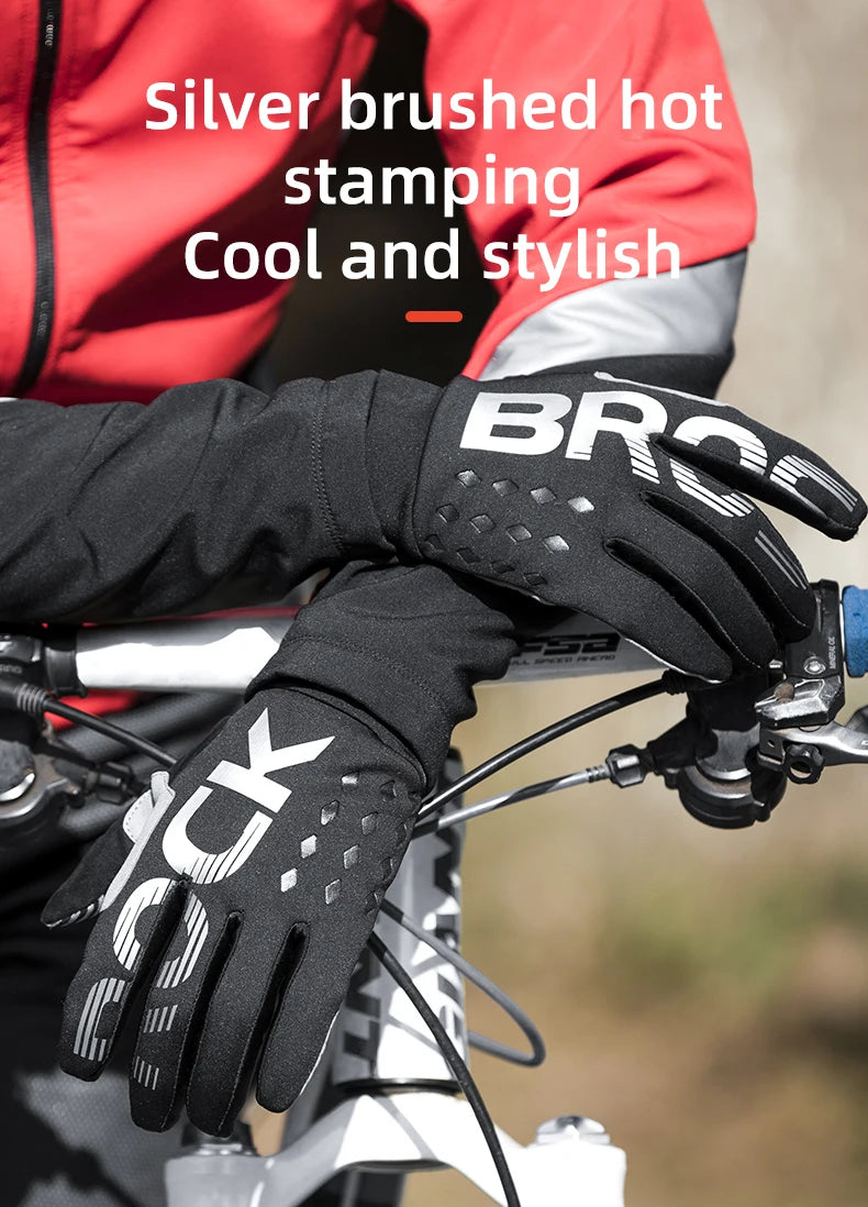 Cycling Gloves - Touch Screen Waterproof MTB Bike Gloves, Thermal Warm for Winter & Autumn Sports