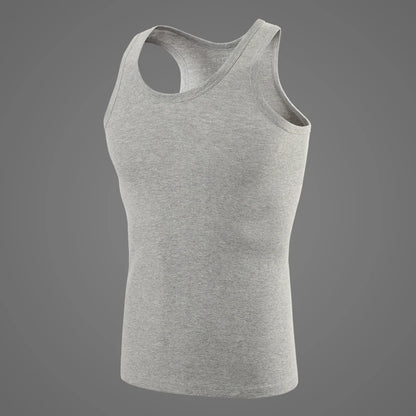 Men's Pure Cotton Fitted Vest - Summer Sleeveless Training T-Shirt - Hiccupzz