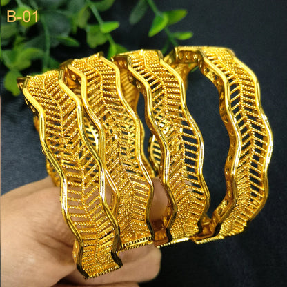 Women Charm Bracelet Bangle, 24K Gold Color Jewelry, Dubai Flower Bangle Brand, African Designer Ethiopian Hawaiian Jewelry - Hiccupzz