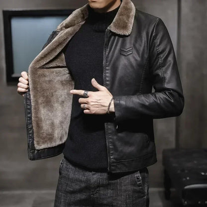 Men's Vintage Brown Leather Jacket - Hiccupzz