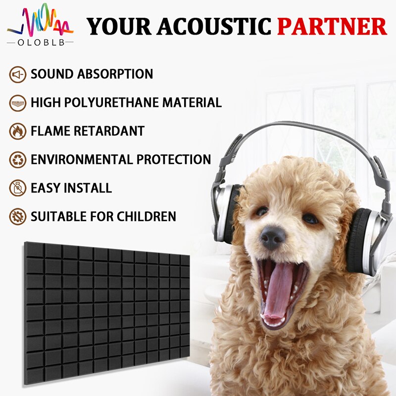 Self-Adhesive Acoustic Panels 6/12/24pcs Sound-absorbing Panels With Beveled Edge 9 Block Tiles Sound Insulation Soundproof Foam