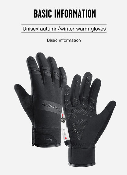 3M Black Waterproof Winter Gloves - Warm Cycling, Outdoor Sports