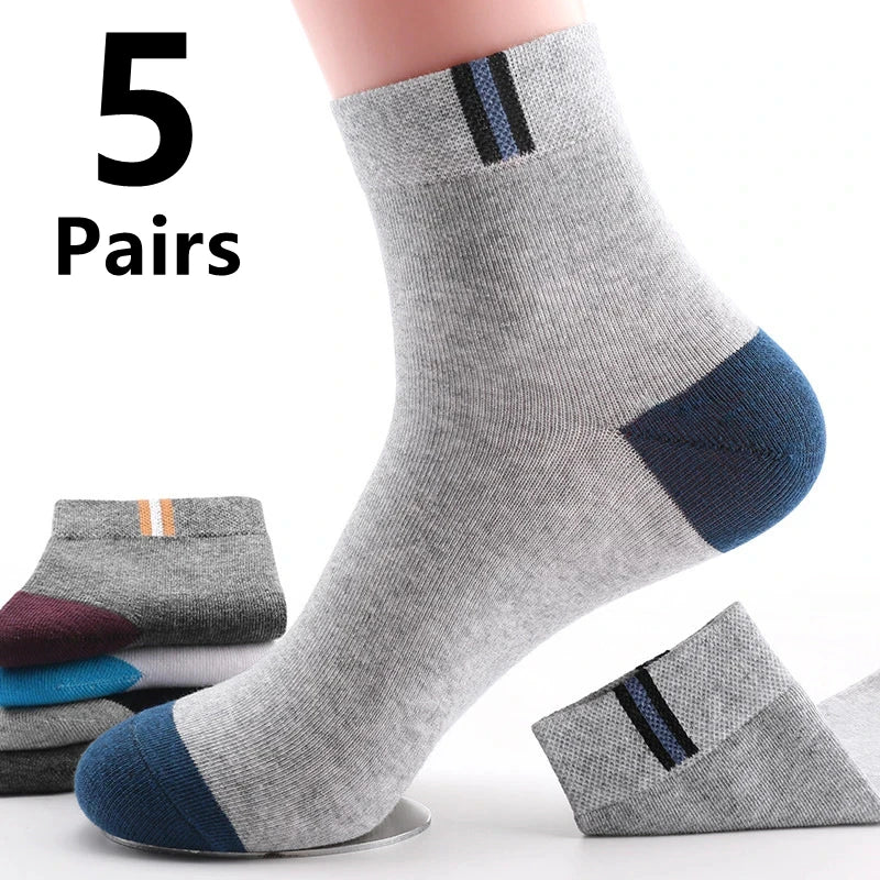 10 Pairs Breathable Cotton Sports Socks - Bamboo Fiber Sweat-Absorbing Deodorant Socks