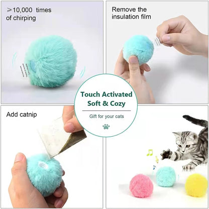 Smart Cat Toys Interactive Ball Plush Electric Catnip Training Toy Kitten - Hiccupzz